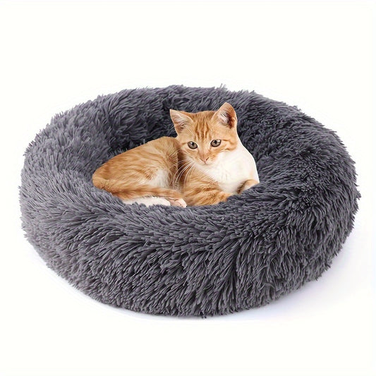 Non-Slip Dog Or Cat Beds Multiple Sizes, Calming Pet Beds For Indoor Cat Kennel Bed Pet Sofa, Round Cushion Cuddler Puppy Sofa, Machine Washable